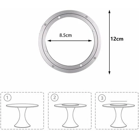 ERHOPE Round Turntable, Smooth Aluminum Round Turntable, Ball Bearing Turntable, Dining Table Turntable (4.7 Inch, Silver) 5 ERHOPE Round Turntable, Smooth Aluminum Round Turntable, Ball Bearing Turntable, Dining Table Turntable (4.7 Inch, Silver) - Image 5