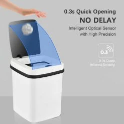 ERHOPE 13L Large Capacity Automatic Trash Can, Touchless Odor Protection With Motion Sensor, 3 Opening Lid, For Kitchen Bedroom Bathroom -Vonshef shop 99572207 4