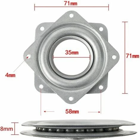 ERHOPE Square Lazy Susan Pieces, Galvanized Iron Turntable, Used For Office Plants, Kitchen, Dining Table, TV Chair (Silver)4 Pieces Square Lazy Susan, Galvanized Iron Lazy Susan 3 ERHOPE Square Lazy Susan Pieces, Galvanized Iron Turntable, Used For Office Plants, Kitchen, Dining Table, TV Chair (Silver)4 Pieces Square Lazy Susan, Galvanized Iron Lazy Susan - Image 3