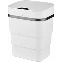 ERHOPE 9.5L Large Capacity Smart Induction Automatic Trash Can, Touchless Infrared Motion Sensor, 3-Layer Foldable, Battery-Free, Battery-Powered Model, White - Battery-Free -Vonshef shop 99575950 3